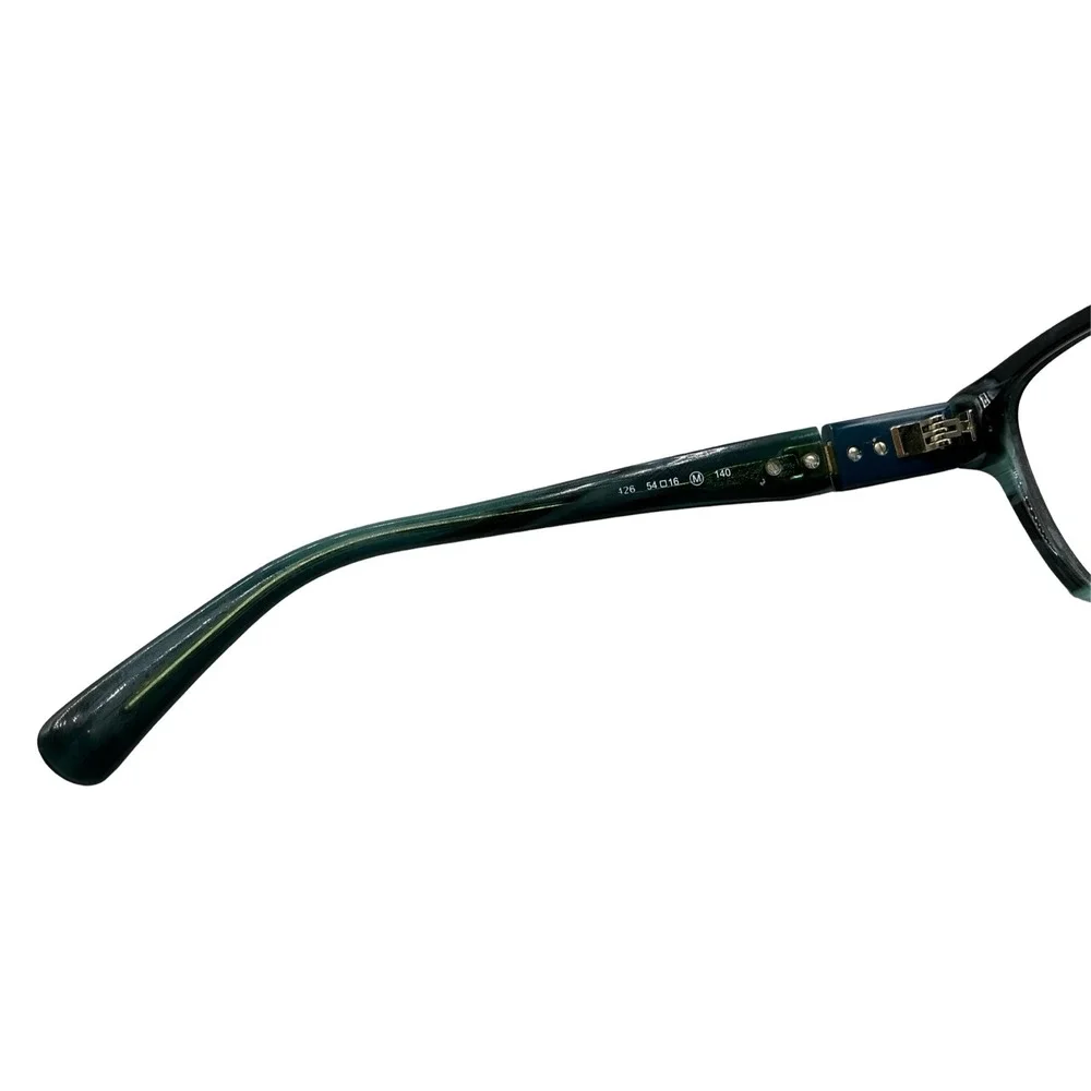 Longchamp LO2626 Black Teal Marble Cat Eye Eyeglasses Frames 54-16-140